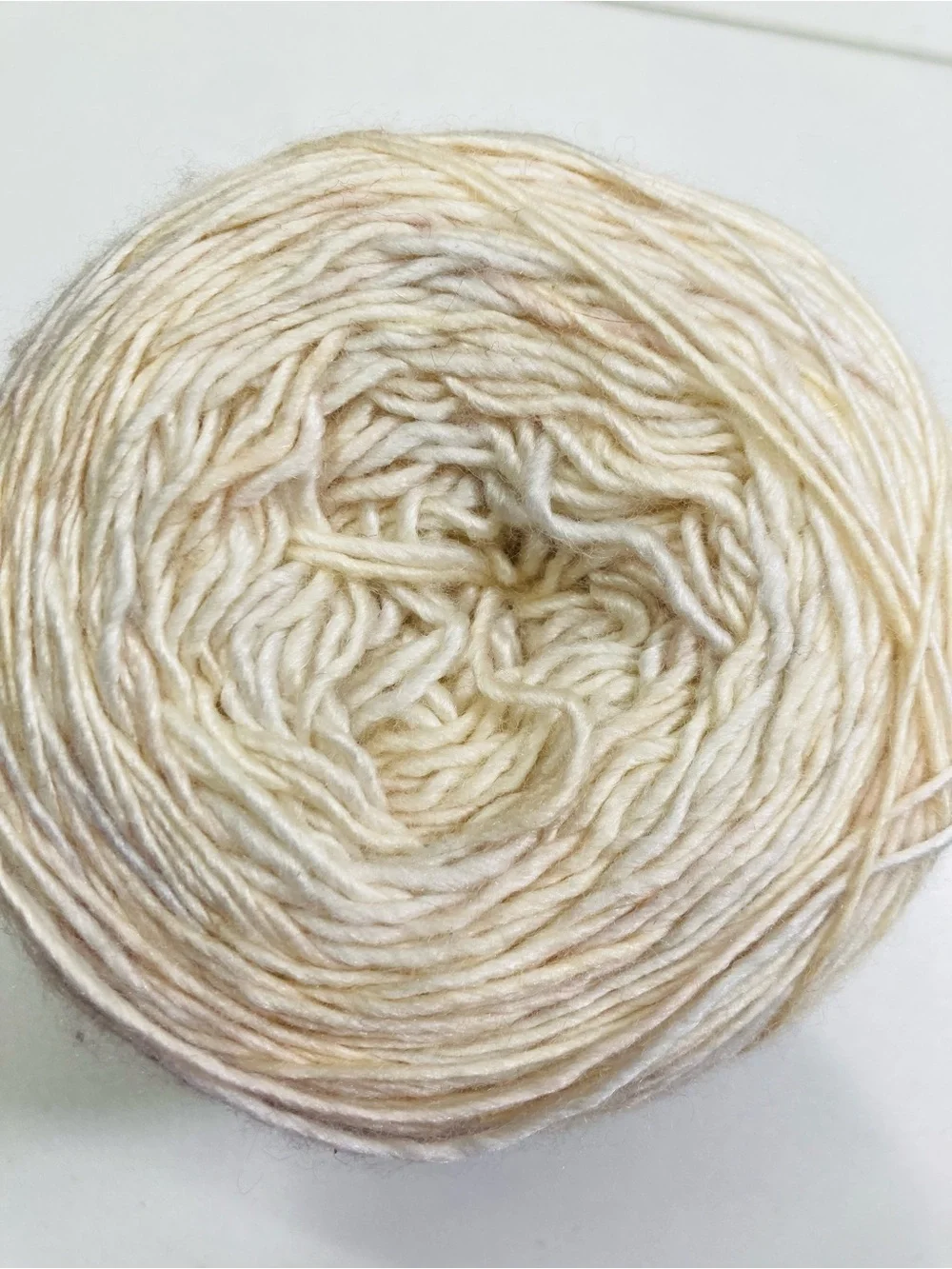Bargain Yarn: 100g / 3.53 oz Variegated Cream Yarn Cake Untagged